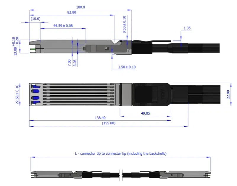 Кабель Nvidia Mcp4y10-Nxxx Twin-Port 2X400GB/S Osfp to 2X400GB/S Osfp Passive Dac Mcp4y10-N002 (980-9IA0I-00N002) 1