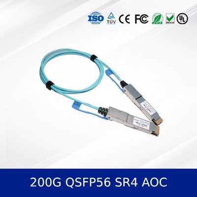Модуль оптического передатчика 200G QSFP56 SR4 AOC 3m Кабель для 200G Ethernet OM4 MMF, низкая мощность, CMIS