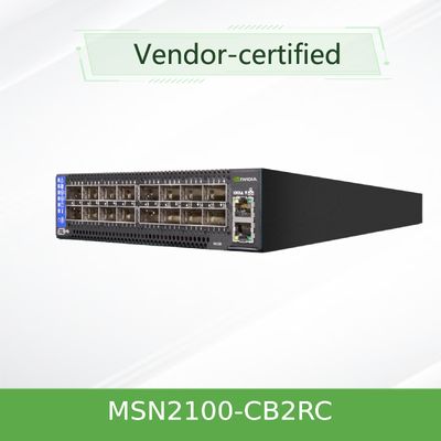 Коммутатор Ethernet 1U Open на базе EDR Nvidia Mellanox Spectrum 100 Гбит/с с Cumulus Linux MSN2100-CB2RC, 16 портов QSFP28
