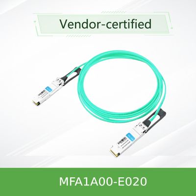 Nvidia Mfa1a00-Xxxx 100 Гбит/с QSFP28 MMF Активный оптический кабель Mfa1a00-E020 Активный волоконный кабель IB EDR 100 Гбит/с