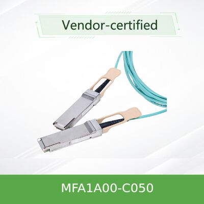 NVIDIA MFA1A00-C050 100Gb/s QSFP28 Активный оптический кабель 50м LSZH AOC для Ethernet