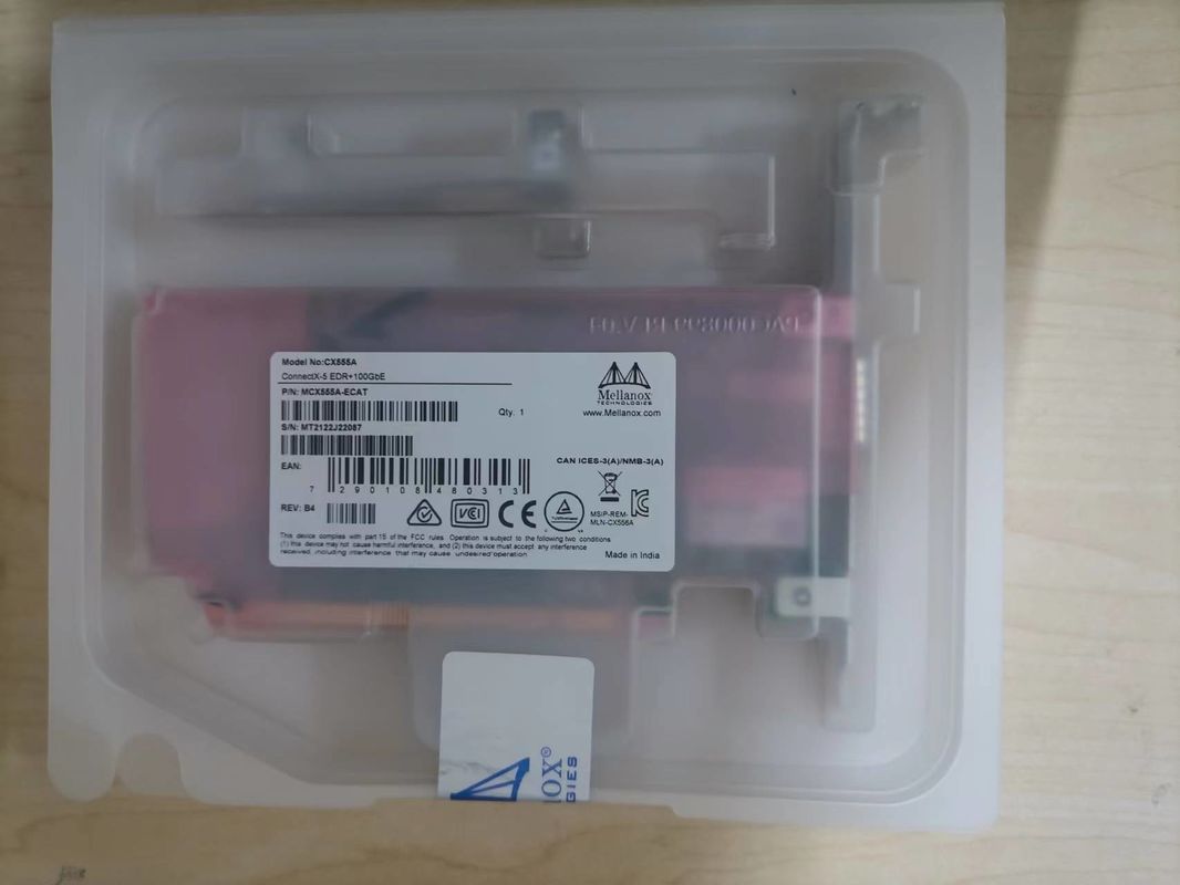 Карта MCX555A-ECAT ConnectX-5 EDR 100GbE переходника Nic карты сети VPI Mellanox Mellanox 100gbe