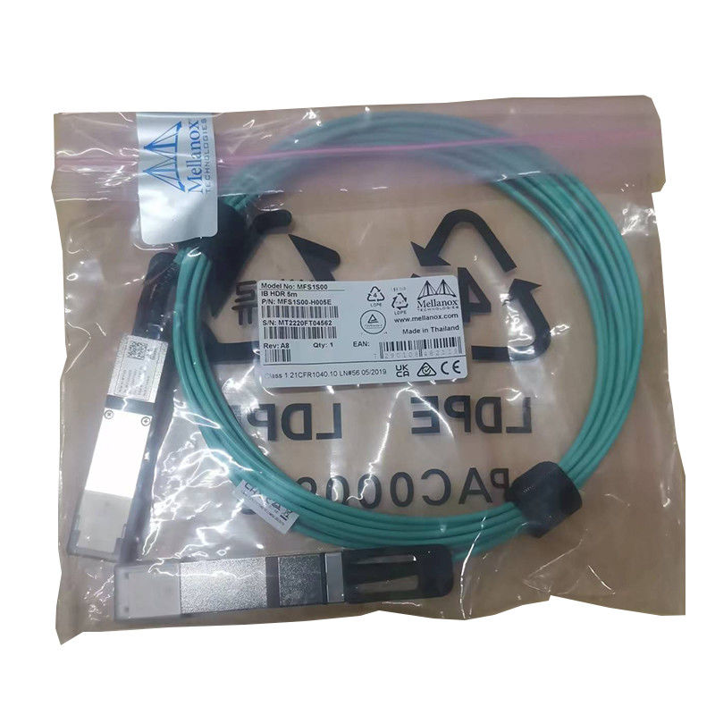Nvidia Mfs1s00-Hxxxv 200GB/S Qsfp56 Mmf Aoc Mfs1s00-H010e Активный оптический кабель, до 200 Gbps, Qsfp56 до Qsfp56