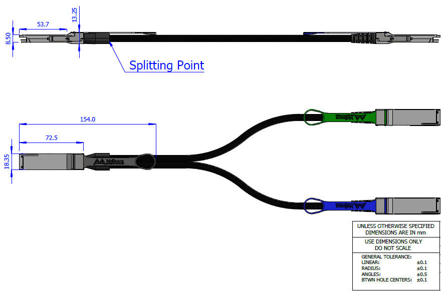 кабель MCP7H50-H002R26 MCP7H50-V0xxR QSFP56 волокна присоединения кабеля 2m HDR100 Mellanox DAC сразу