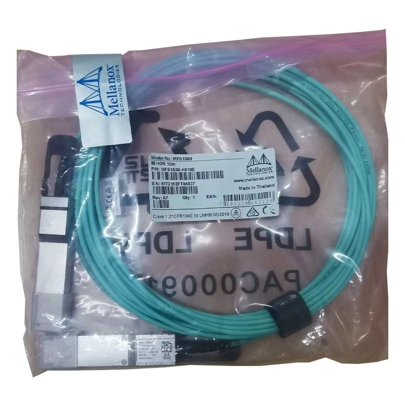 Кабель 200GbE MFS1S50-H010V Aoc к 2x100GbE QSFP56 к кабелю 2xQSFP56 MMF Mellanox AOC
