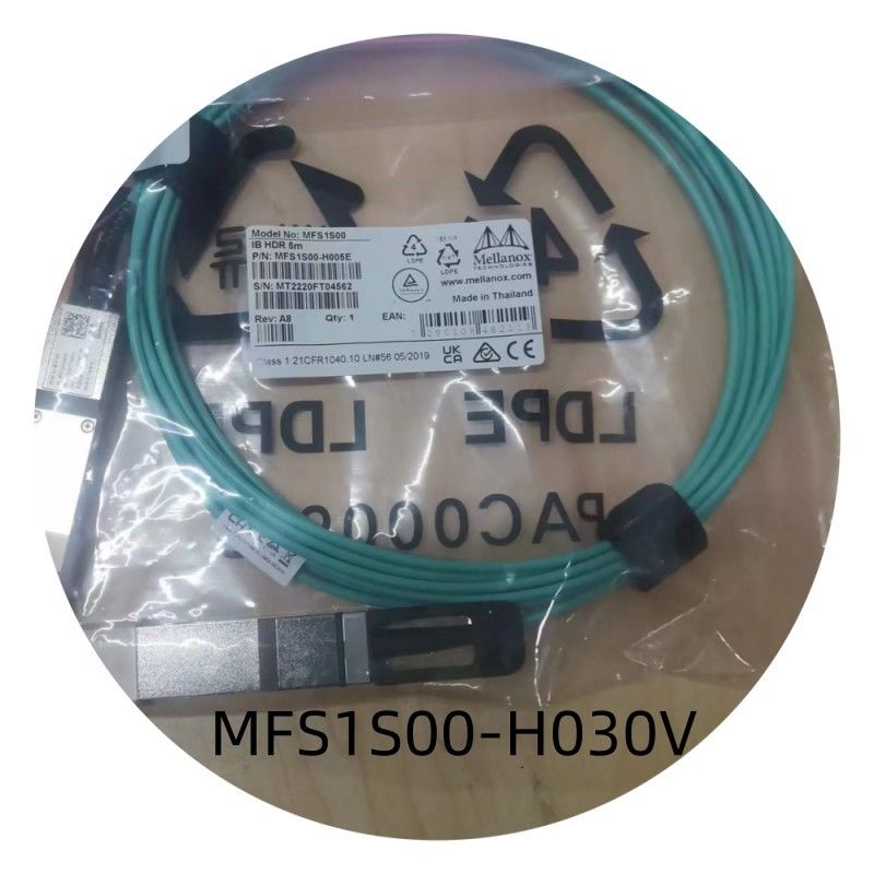 Кабельная сеть Aoc mellanox MFS1S00-H030V IB 200G привязывает латентность QSFP56 30M высокоскоростную низкую