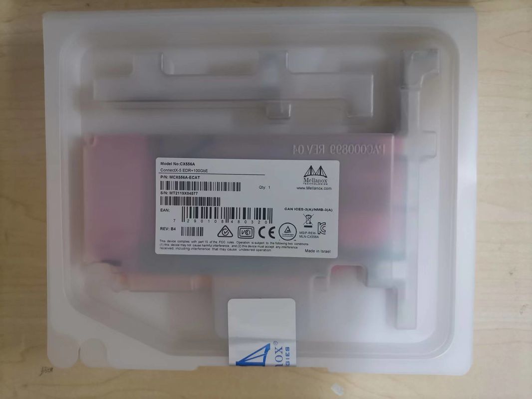 Карта сети EDR InfiniBand и 100GbE Mellanox переходника ConnectX-5 бывшая VPI удваивает гавань QSFP28 MCX556A-EDAT