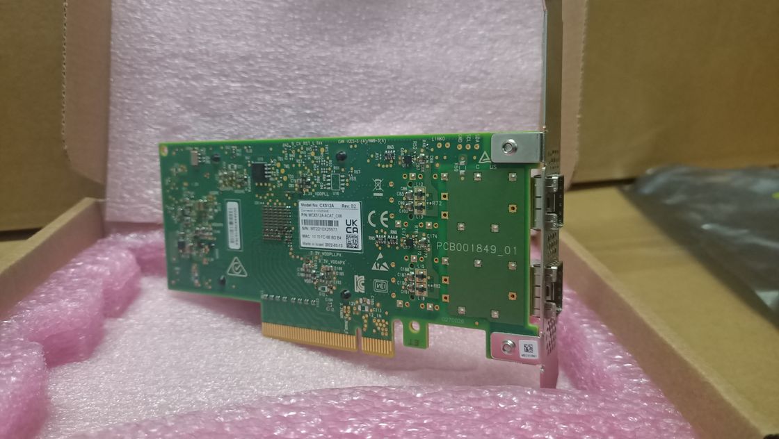 Карта PCIe переходника EN двойного порта 10 25gbe Sfp28 MCX512A-ACAT Mellanox Connectx 5 3,0 X8