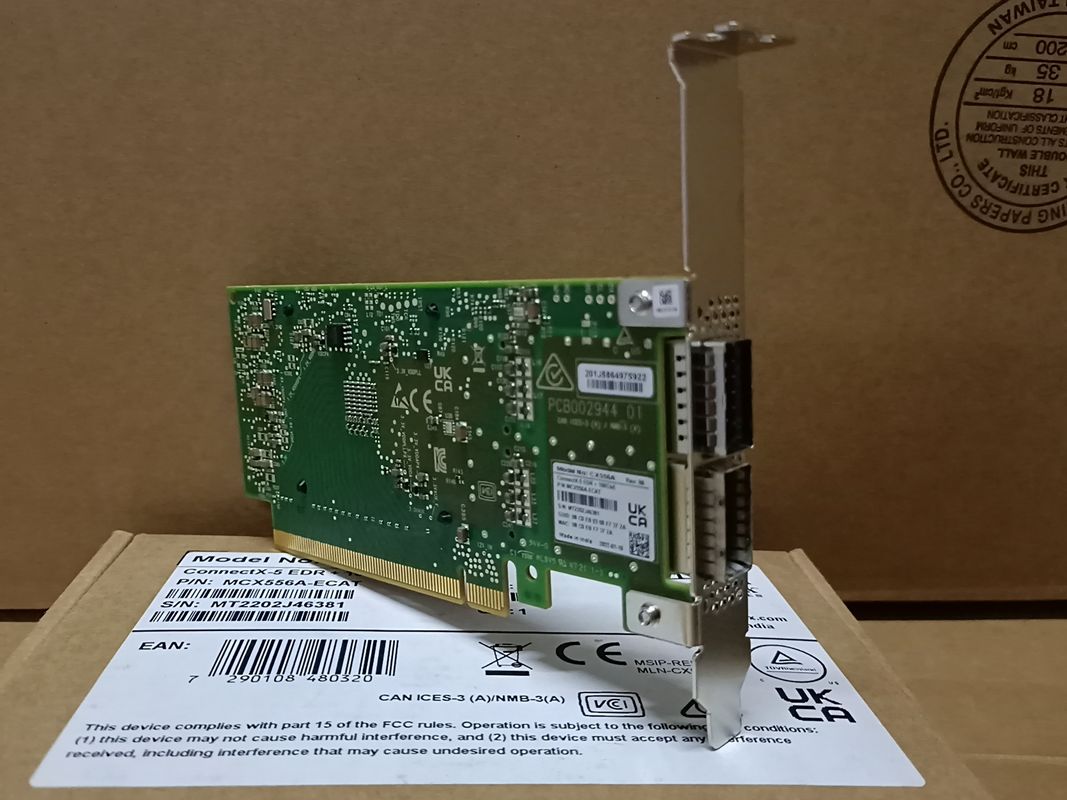 ConnectX-5 VPI адаптер Mellanox сетевая карта EDR IB 100GbE двойной порт QSFP28 PCIe3.0 MCX556A-ECAT