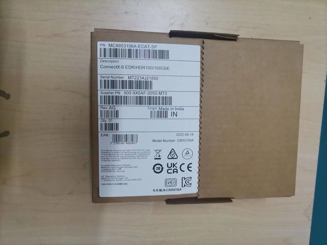 MCX653105A-ECAT ConnectX-6 VPI Adapter Card 100Gb/S HDR100 EDR IB 100GbE однопортовый QSFP56