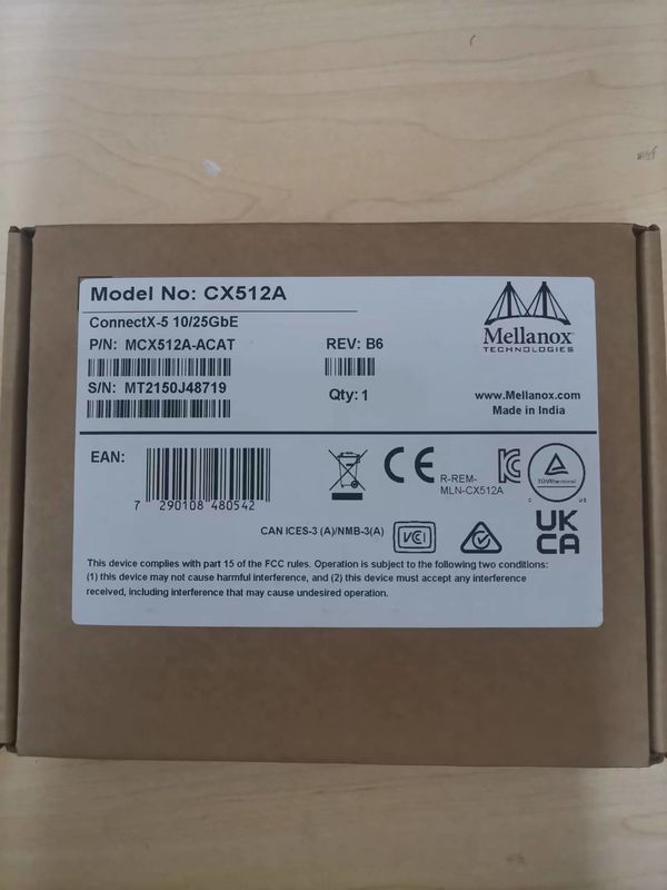 MCX512A-ACAT Mellanox ConnectX-5 EN Карта сетевого интерфейса 10/25GbE с двумя портами SFP28