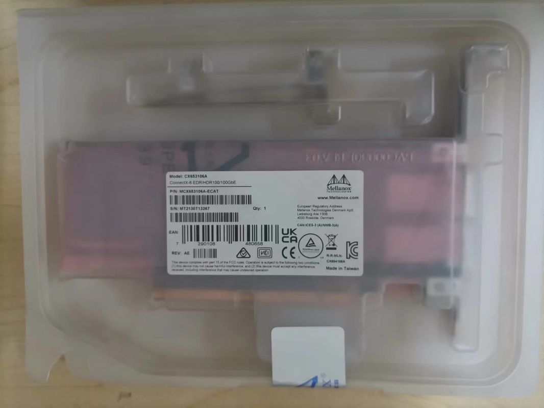 Оригинальный MCX653106A-ECAT Connect X-6 100Gb/S Dual Port QSFP56 Ethernet адаптер