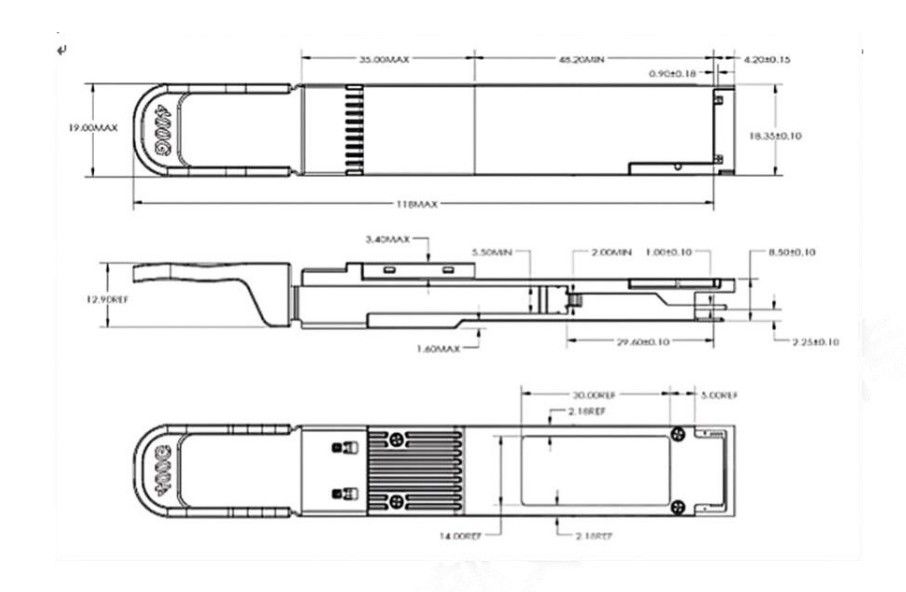 Ethernet Network Connection Solution 400G QSFP112 DR4 оптический приемопередатчик для одномодной волоконной передачи до 500 м