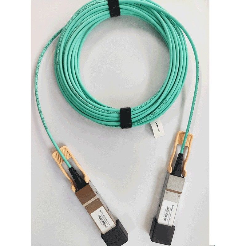 200G QSFP56 активный оптический кабель 26.56GBaud скорость передачи данных совместима с OM3/OM4 разъединителем тип QSFP56 разъединителя