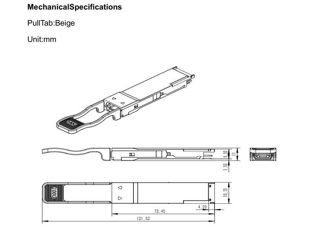 Ethernet Network 100m SR4 100G QSFP28 Модуль волоконно-оптического передатчика с и совместимым IEEE 802.3bm