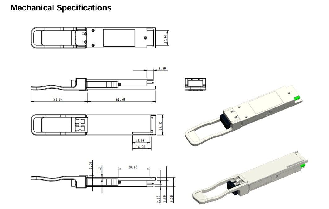 100G QSFP28 ZR4 LC Duplex Optical Transceiver 80km SFP28 LR4 103Gbps EML LAN-WDM Transceiver с цифровой диагностикой
