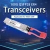 100 г Qsfp28 Lr4 Er4 Zr4 оптический приемник 10 км 20 км 40 км 60 км 80 км Модуль однорежимный мультимодный двойной волокна LC/MPO