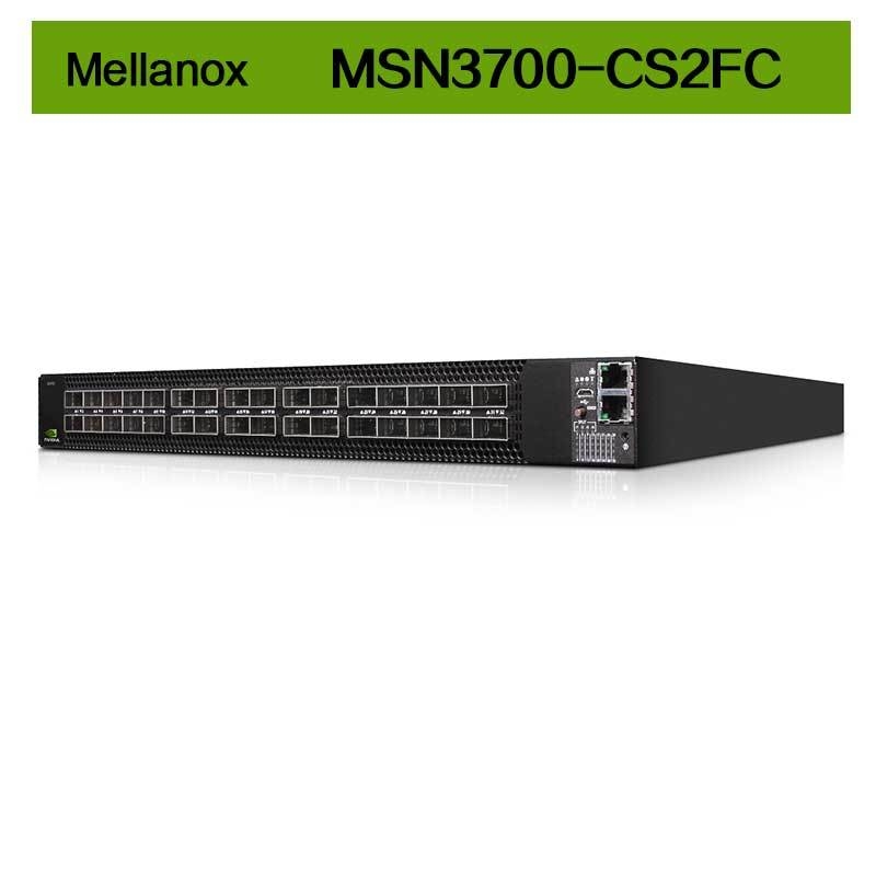 Переключатель сети MSN3700 AC PSUs Mellanox Линукса 2 кумулюса - порты QSFP28 CS2FC 100GbE 1U 32