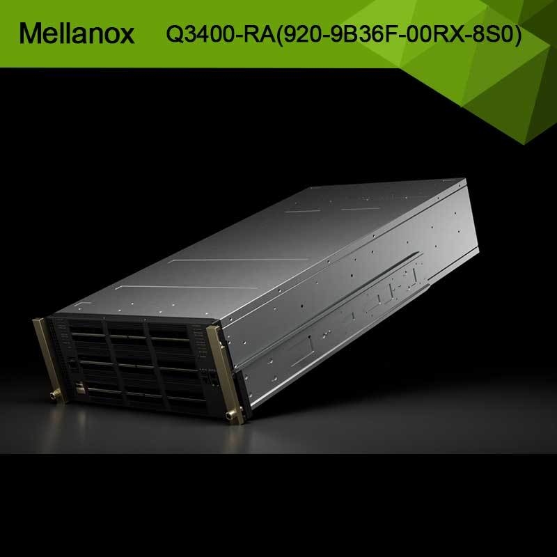 Квантовый 3-базированный XDR Infiniband Switch Q3400-RA 920-9B36F-00RX-8S0 4U 144 XDR порты более 72 OSFP клеток 8 источников питания