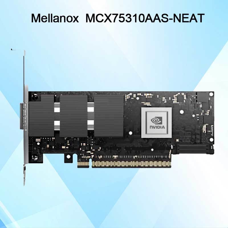 Сетевой адаптер Nvidia Connectx-7 MCX75310aas-Neat (900-9X766-003N-SQ0) Однопортовый OSFP Infiniband: NDR 400 Гбит/с (скорость по умолчанию) Ethernet: 400 Гбит/с