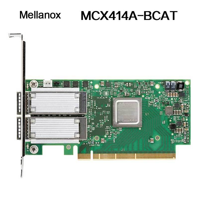 Nvidia 900-9X426-0054-Sq0 MCX414A-Bcat Connectx-4 En Карта сетевого интерфейса, 40/56gbe Двухпортовый Qsfp28, Pcie3.0 X8, Высокая скоба