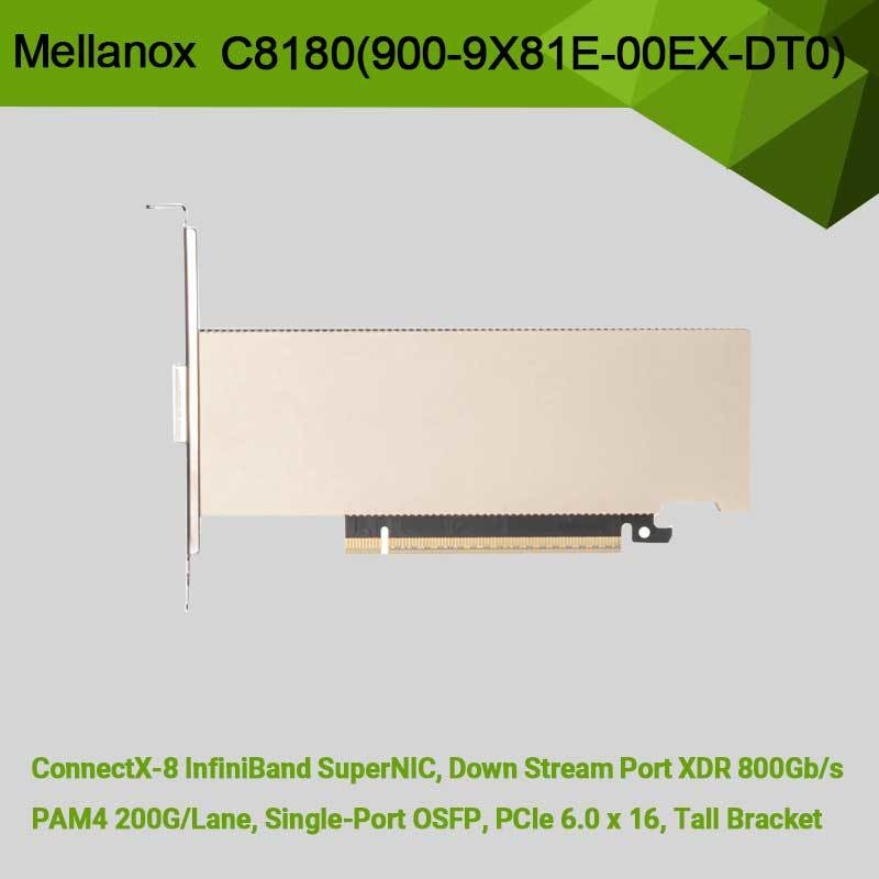 Адаптер Nvidia Connectx-8 C8180 (900-9X81E-00EX-DT0) Single-Cage Osfp Infiniband: 800 Гбит/с XDR IB