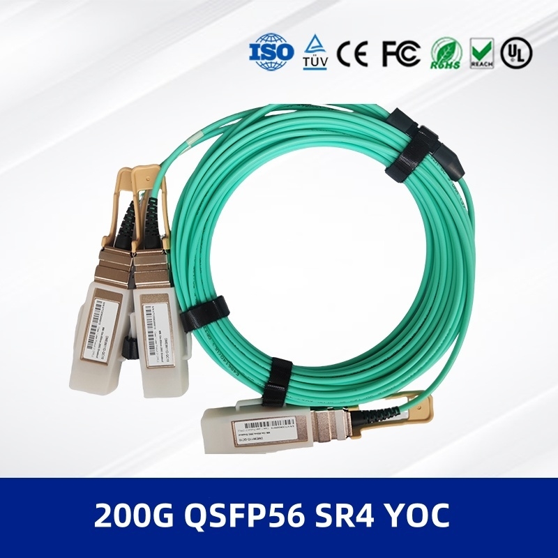 Оптический приемопередающий модуль 200G QSFP56 SR4 YOC 3M AOC Кабель 200G QSFP56 SR4 для 2x100G PAM4 модуляции и поддержка DDM
