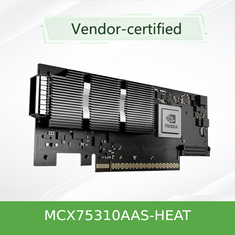 NVIDIA ConnectX-7 Adapter MCX75310AAS-HEAT ((900-9X766-003N-ST0) Однопортовый OSFP InfiniBand: NDR200 200 ГБ/с (скорость по умолчанию) Ethernet: 200GbE PCIe X16 Gen 4.0/5.0
