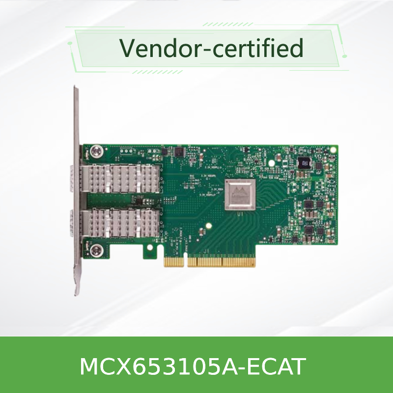 MCX653105A-ECAT ConnectX-6 VPI Adapter Card 100Gb/S HDR100 EDR IB 100GbE однопортовый QSFP56