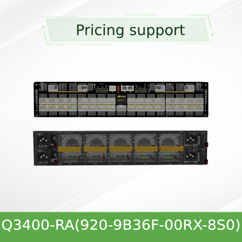 Квантовый 3-базированный XDR Infiniband Switch Q3400-RA 920-9B36F-00RX-8S0 4U 144 XDR порты более 72 OSFP клеток 8 источников питания