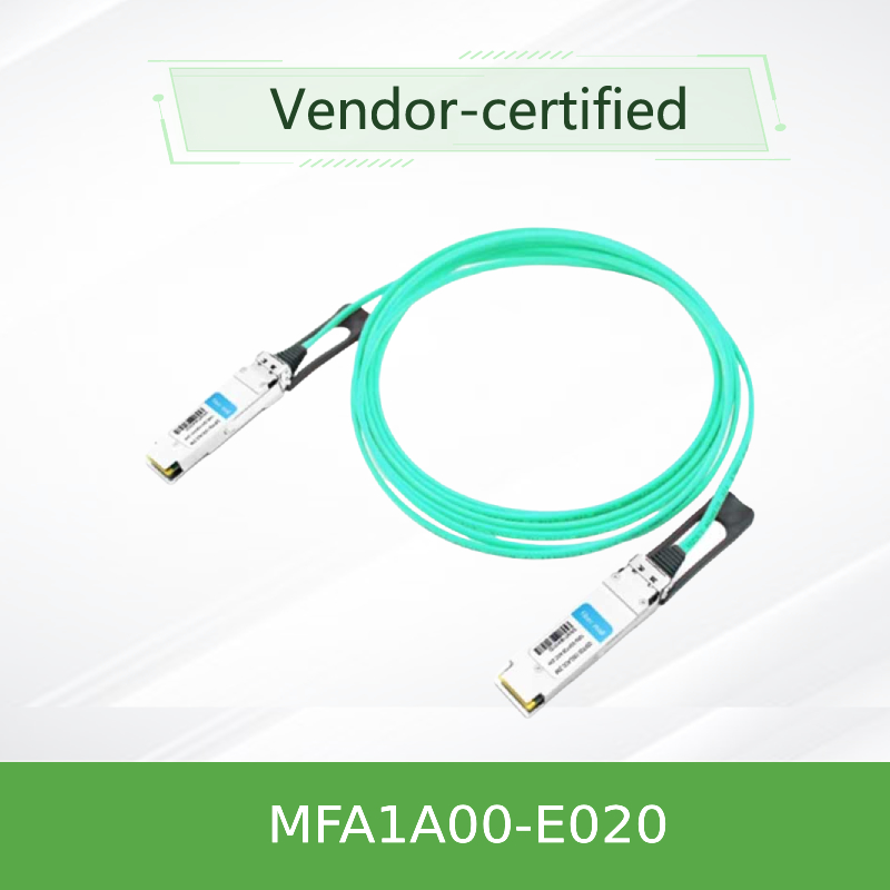 Nvidia Mfa1a00-Xxxx 100 Гбит/с QSFP28 MMF Активный оптический кабель Mfa1a00-E020 Активный волоконный кабель IB EDR 100 Гбит/с