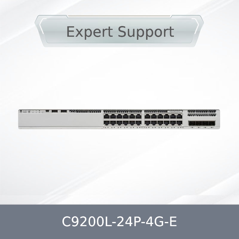 C9200L-24p-4G-E Cisco Catalyst 24-портовый PoE коммутатор уровня 3 с управлением, Gigabit Ethernet, 4 порта SFP, стекируемый сетевой коммутатор C9200L-24p-4G-E