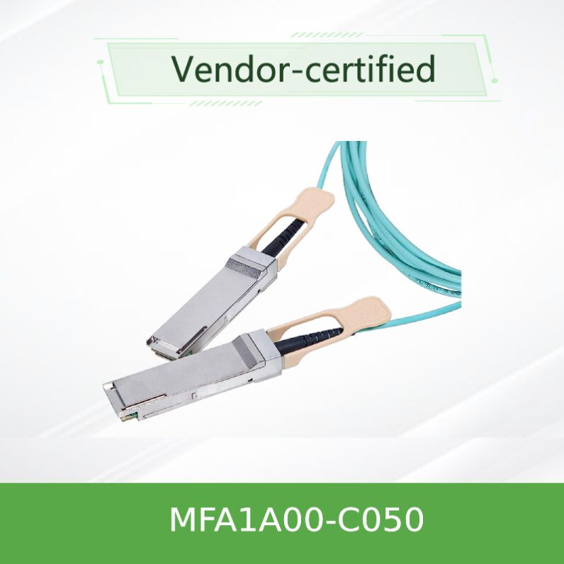 NVIDIA MFA1A00-C050 100Gb/s QSFP28 Активный оптический кабель 50м LSZH AOC для Ethernet